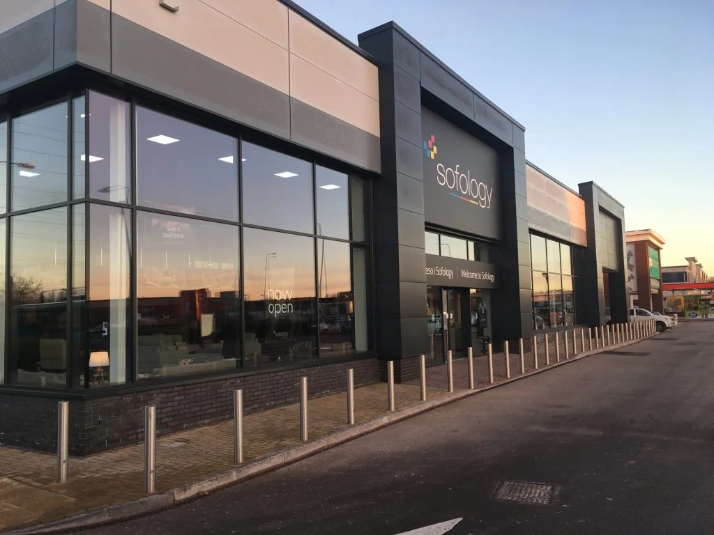 Retail frontage with full-height glazing at the APSS Cardiff project